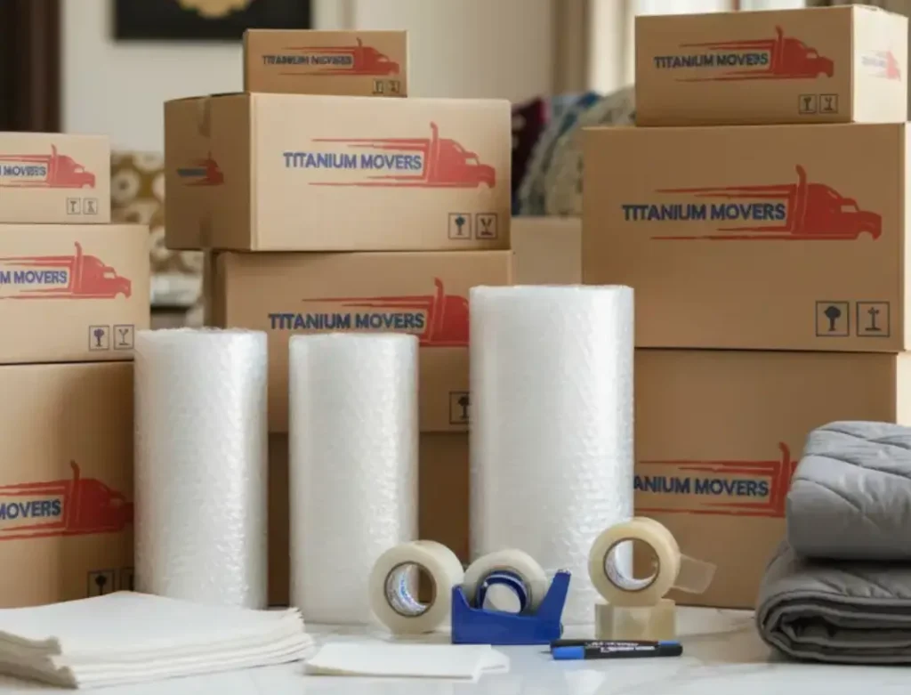 Professional packing materials for villa moving Abu Dhabi